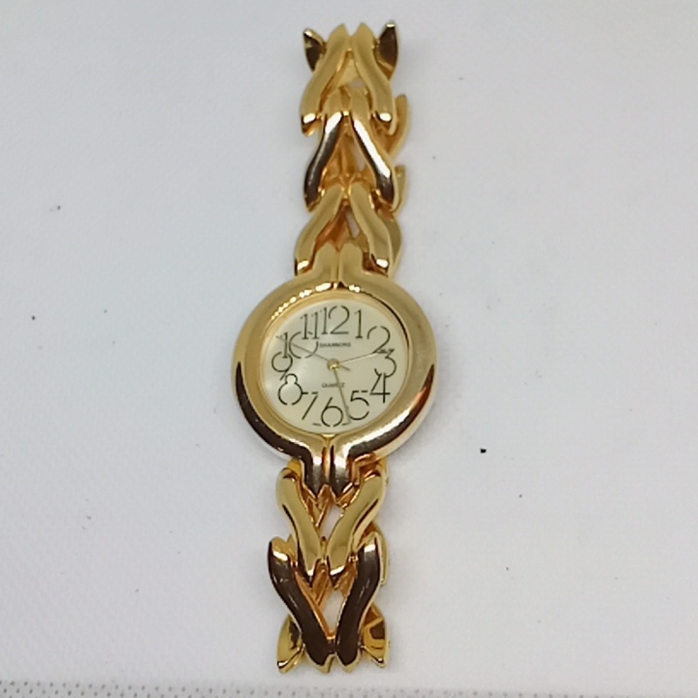Women's Gold Pleated Wrist Watch